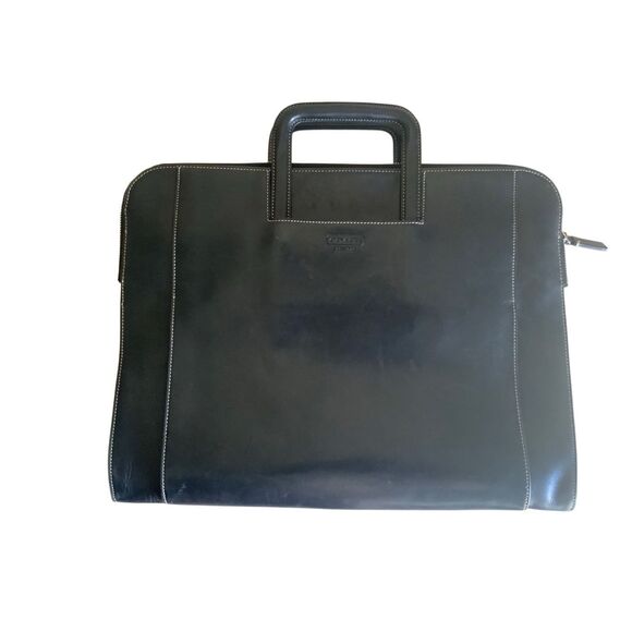 Coach Leather Briefcase Black Slim - Picture 1 of 16